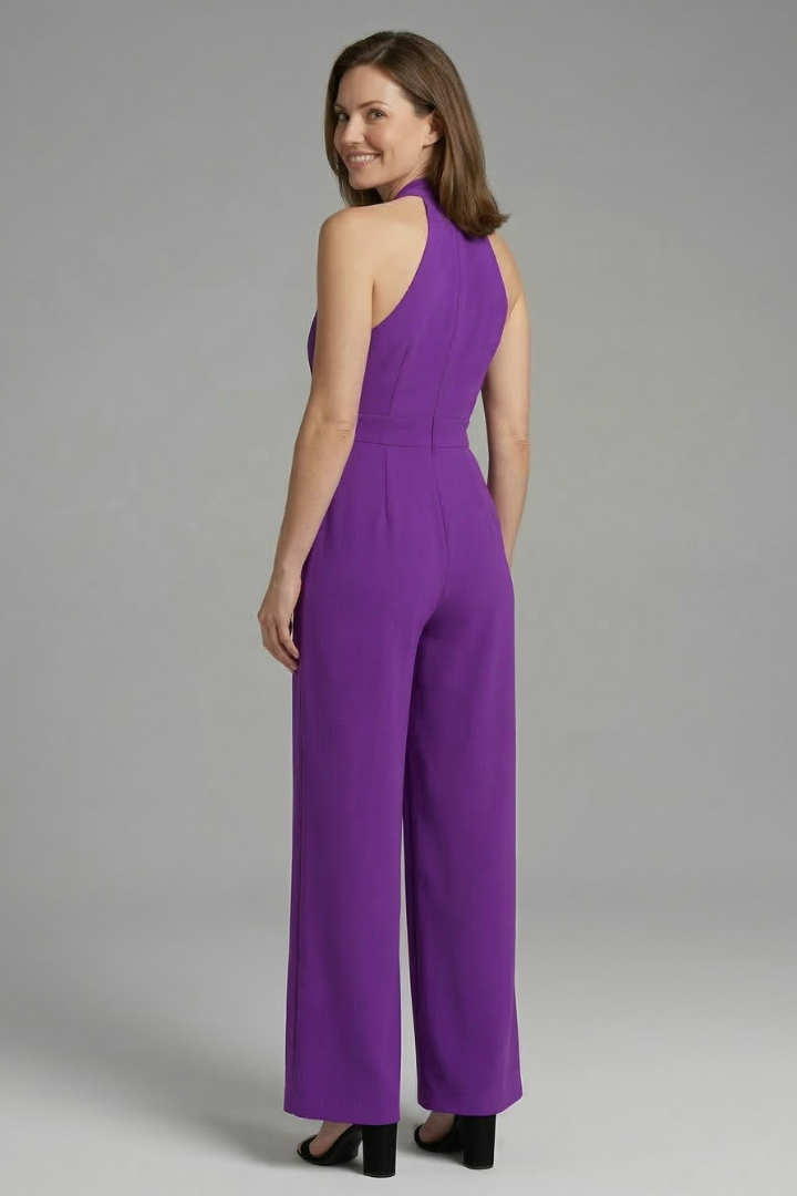 Women’s Jumpsuit with V Neckline and Wide Legs