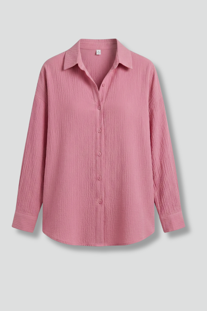 Women’s Long Sleeve Shirt with Buttons and Collar