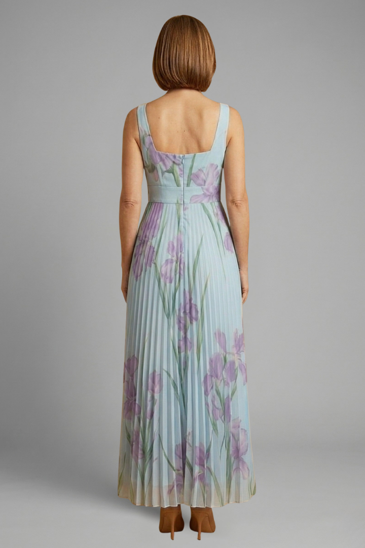 Women’s Maxi Dress with Floral Pattern and A-Line Fit