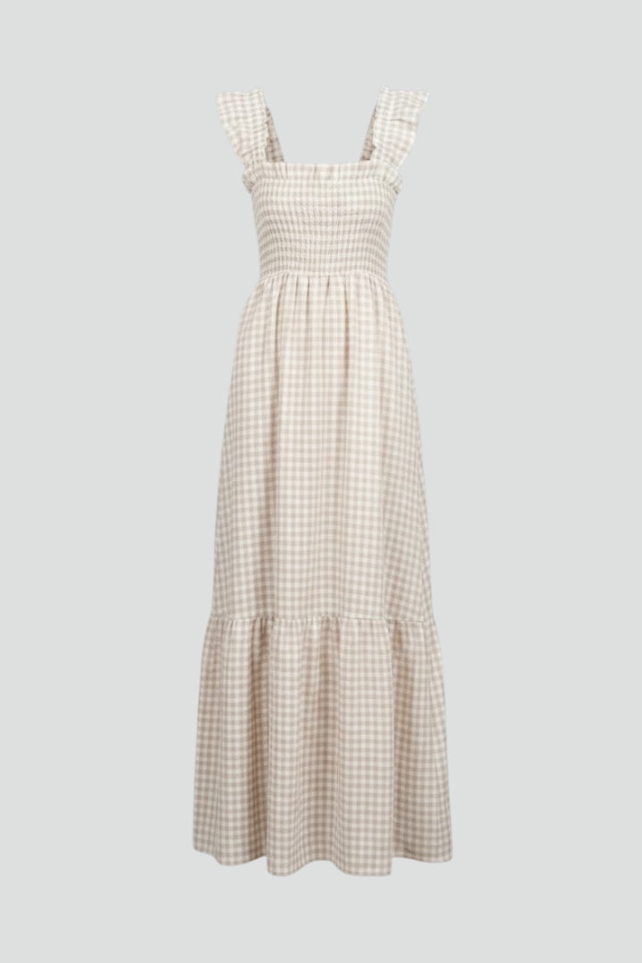 Women’s Maxi Dress with Plaid Pattern