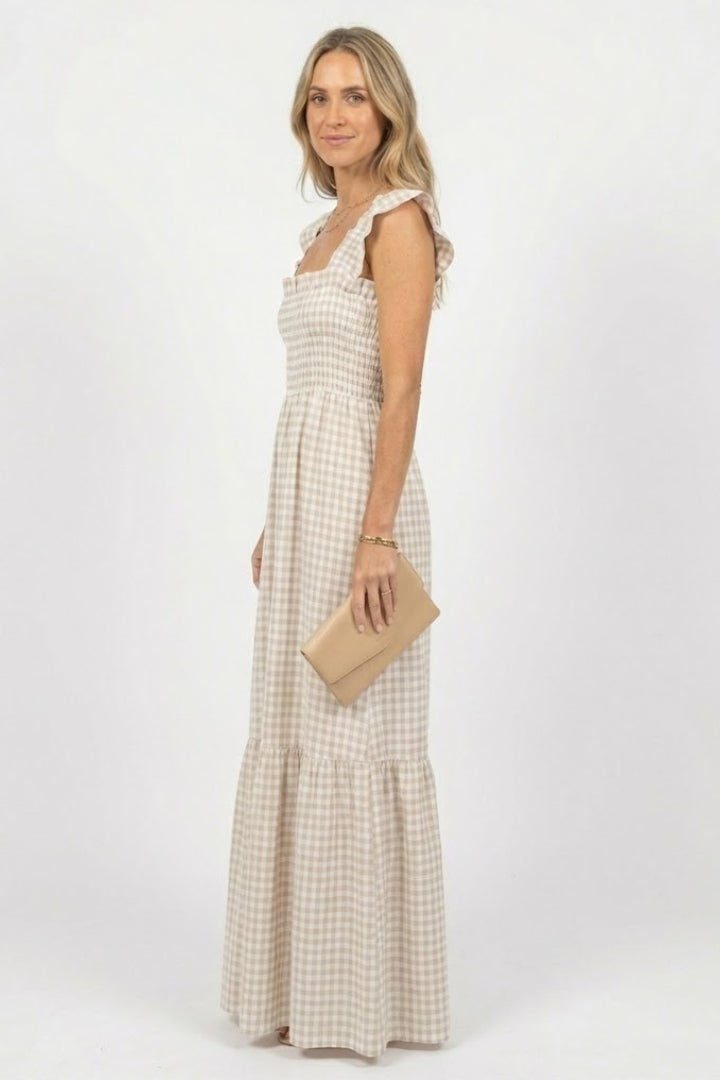 Women’s Maxi Dress with Plaid Pattern