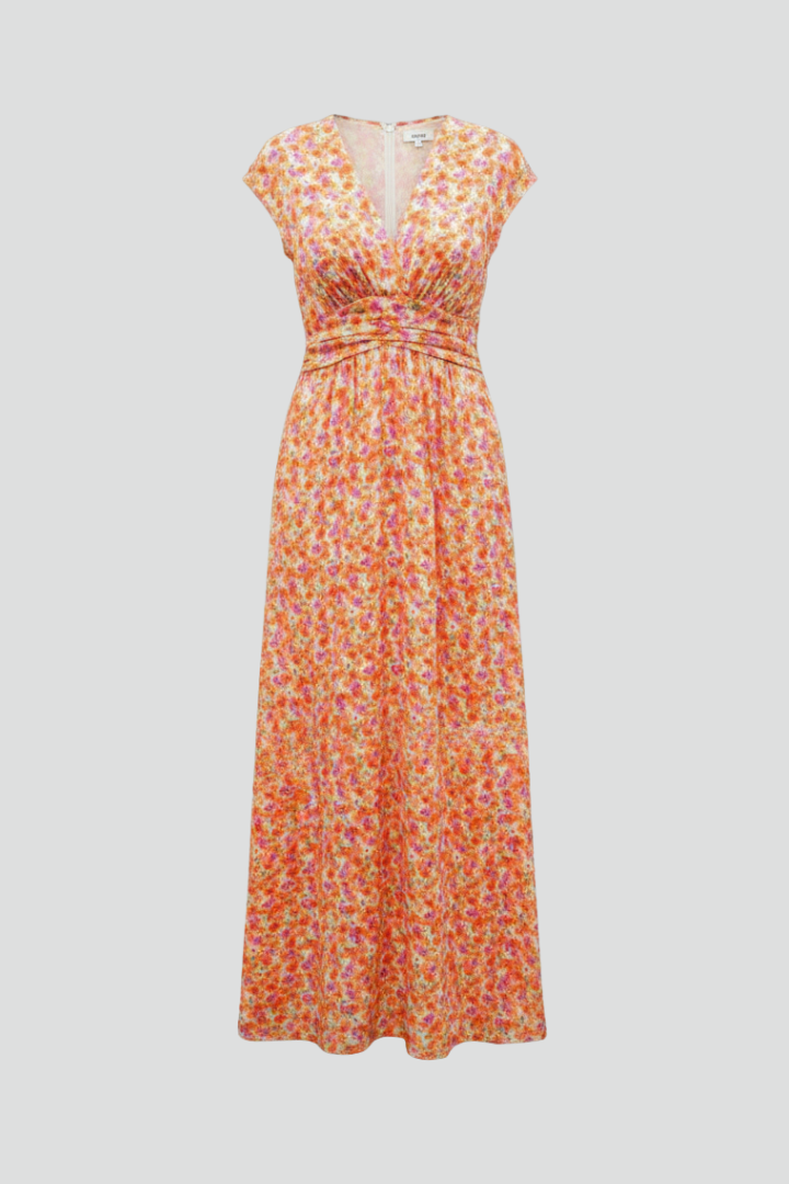 Women’s Maxi Dress with V Neck and Short Sleeves