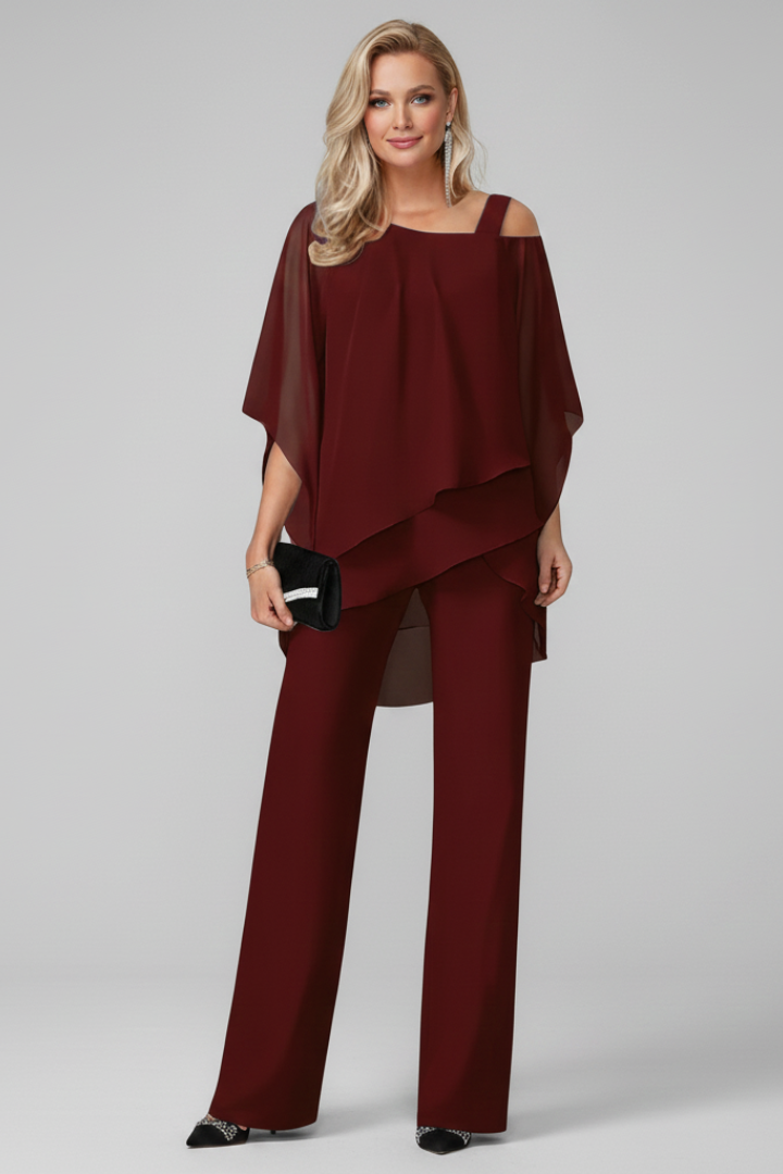 Women’s Off-Shoulder Jumpsuit with Elasticated Waistband and Flowing Fit