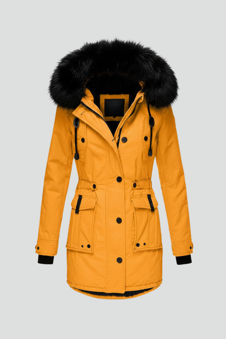 Women’s Parka Jacket with Hood and Flap Pockets
