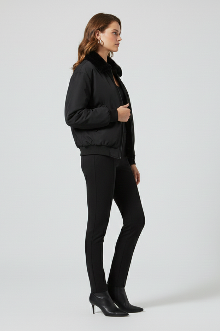 Women’s Reversible Jacket with Adjustable Features and Clean Outline