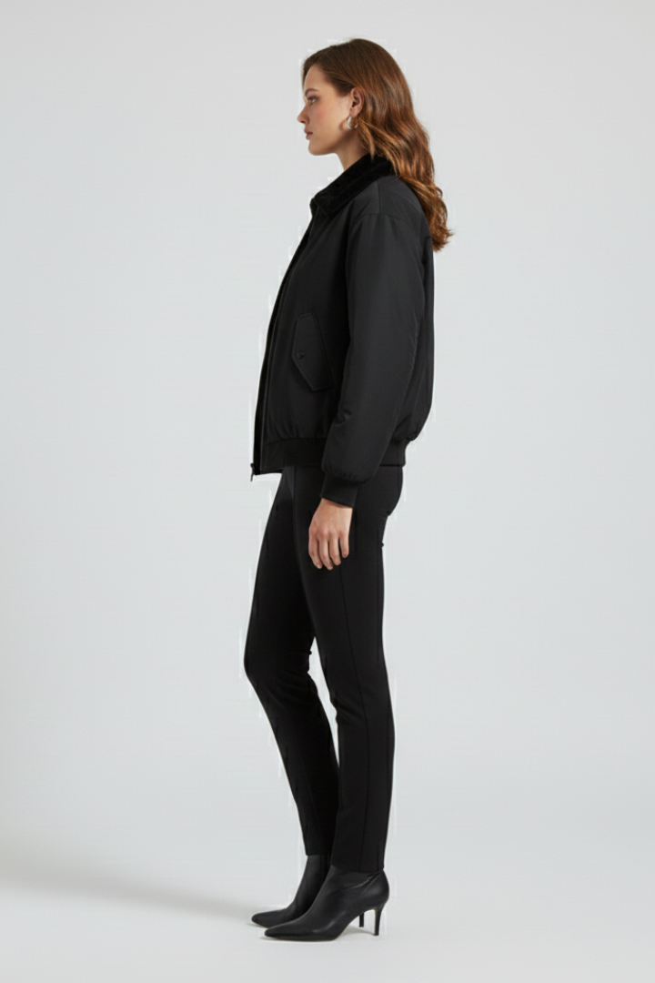Women’s Reversible Jacket with Adjustable Features and Clean Outline