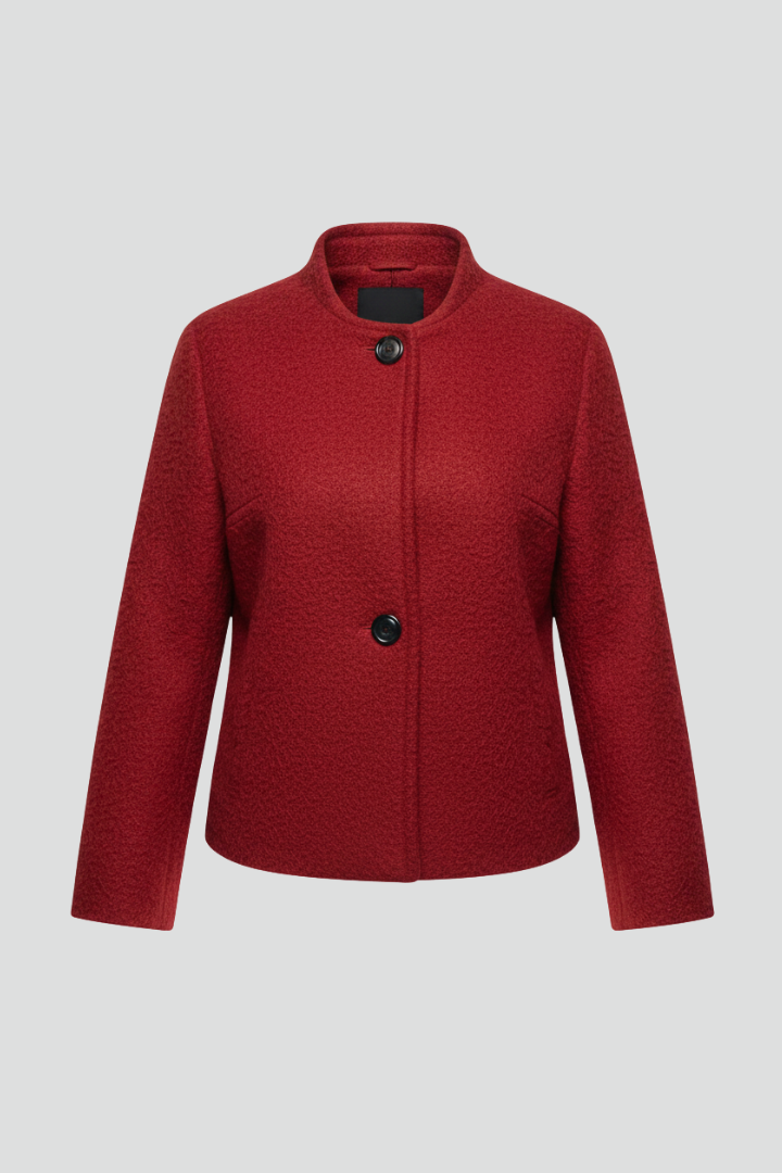 Women’s Short Jacket with Round Neck and Buttons