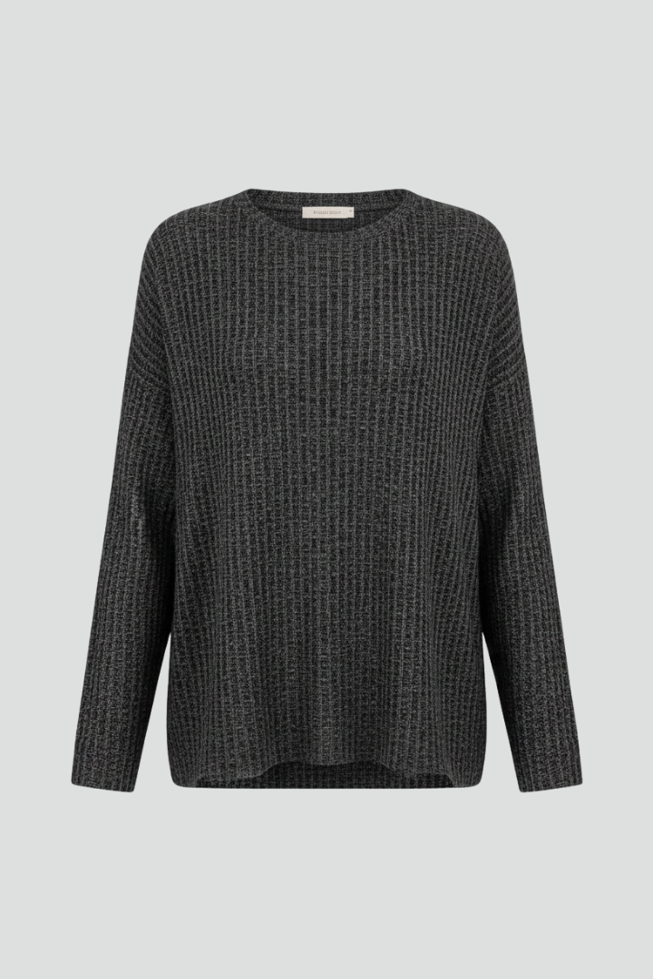 Women’s Sweater with Round Neck and Textured Surface