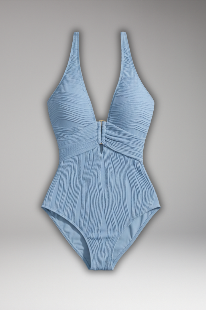 Women’s Swimsuit with Halter Neck and Textured Surface