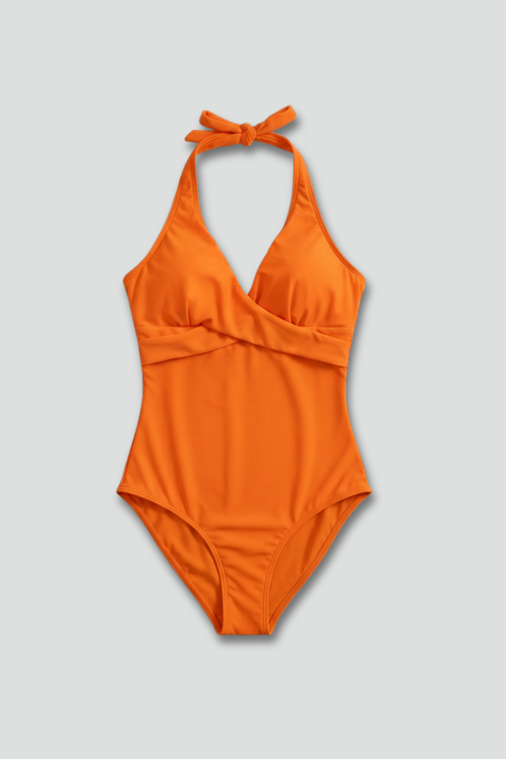 Women’s Swimsuit with Halter Neck and V-Neck