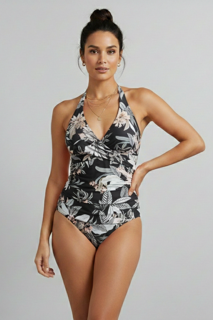 Women’s Swimsuit with Halter Neck and V-Neck