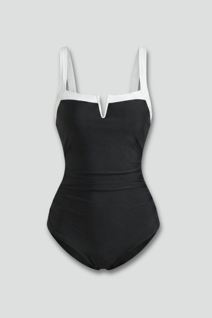 Women’s Swimsuit with Square Neck and Contrast Trim