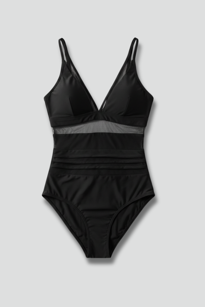 Women’s Swimsuit with V-Neck and Ruched Front