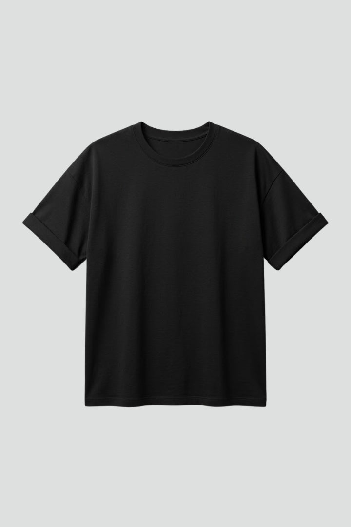 Women’s T-Shirt with Round Neckline and Cuffed Sleeves