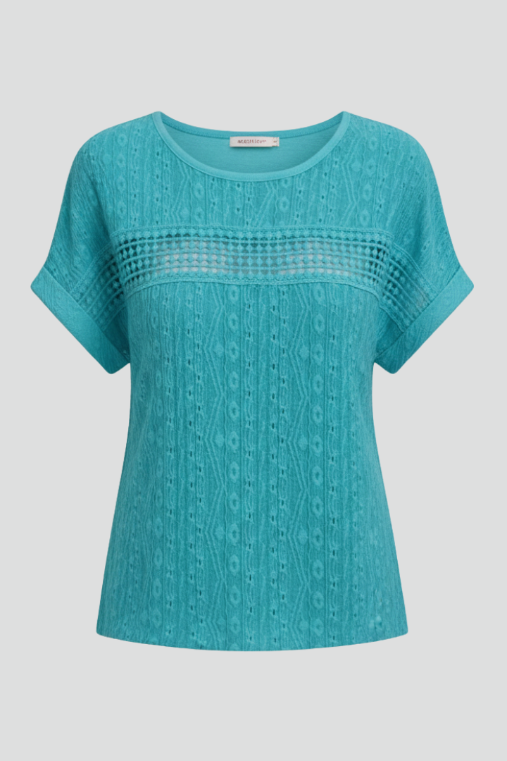 Women’s T-shirt with Round Neckline and Batwing Sleeves