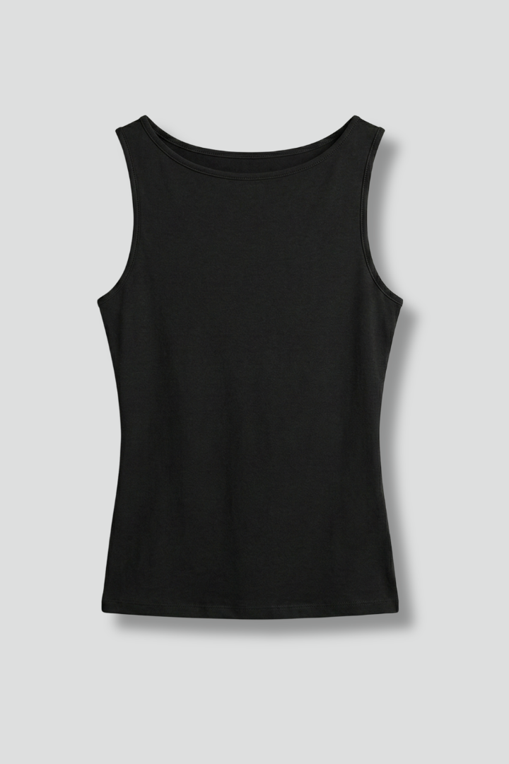 Women’s Tank Top with Round Neck and Sleeveless Cut