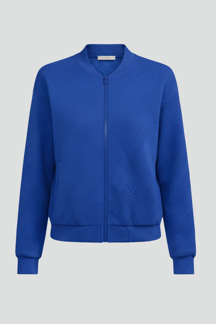 Women’s Textured Jacket with Zip Front and Long Sleeves