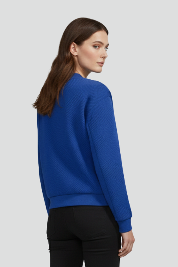 Women’s Textured Jacket with Zip Front and Long Sleeves