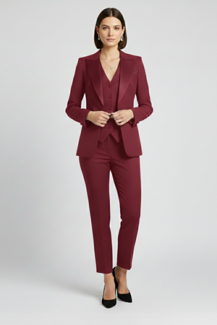Women’s Three-Piece Suit with Jacket, Vest and Pants
