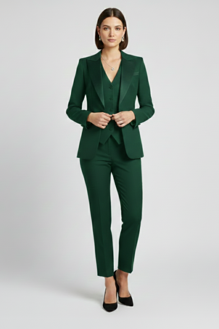 Women’s Three-Piece Suit with Jacket, Vest and Pants
