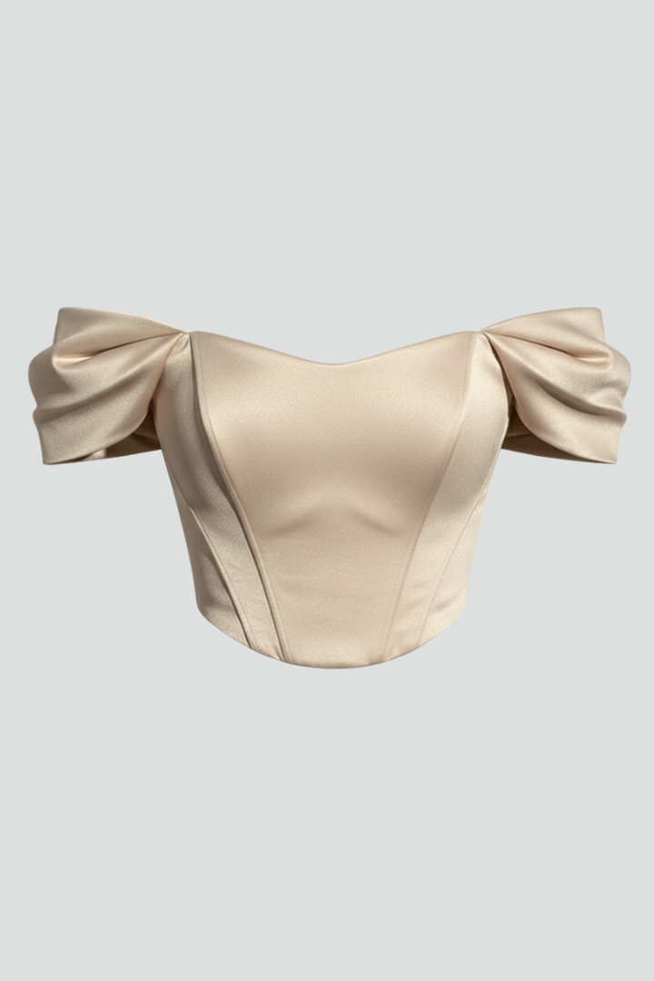 Women’s Top with Off-Shoulder Neckline and Short Sleeves