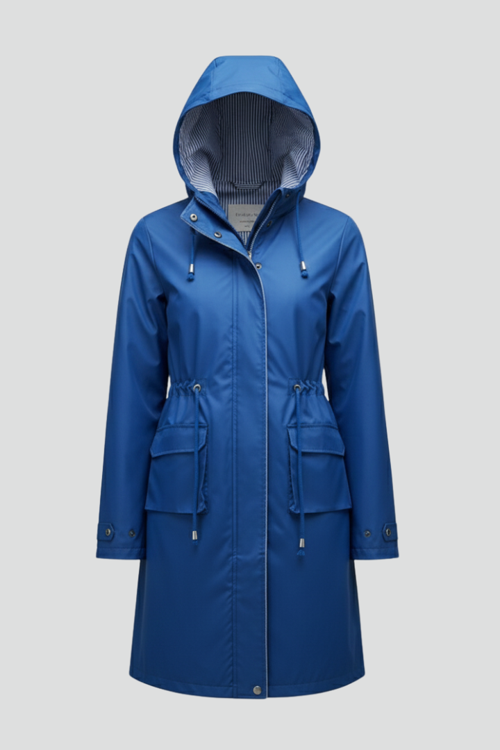 Women’s Trench Coat with Hood and Zip