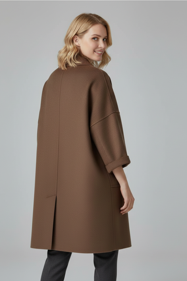 Women’s Trench Coat with Lapel Collar and Patch Pockets