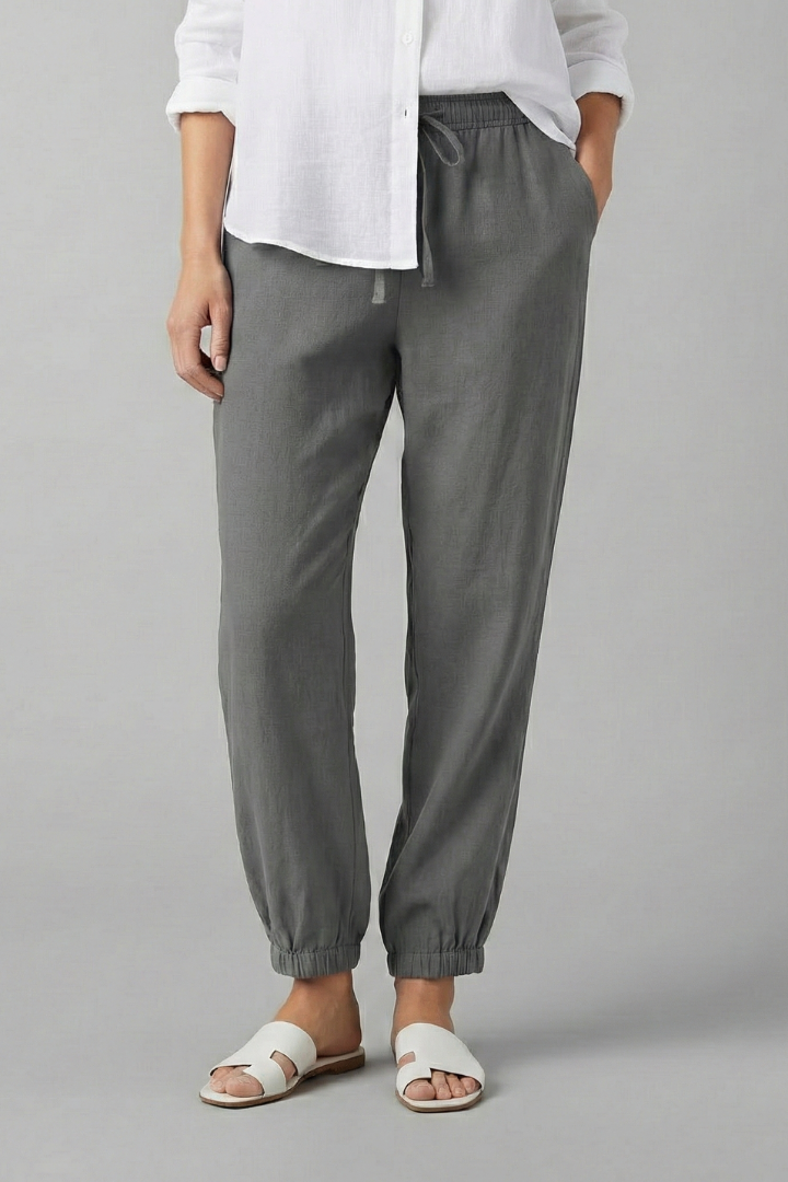 Women’s Trousers with Drawstring Waist and Side Pockets