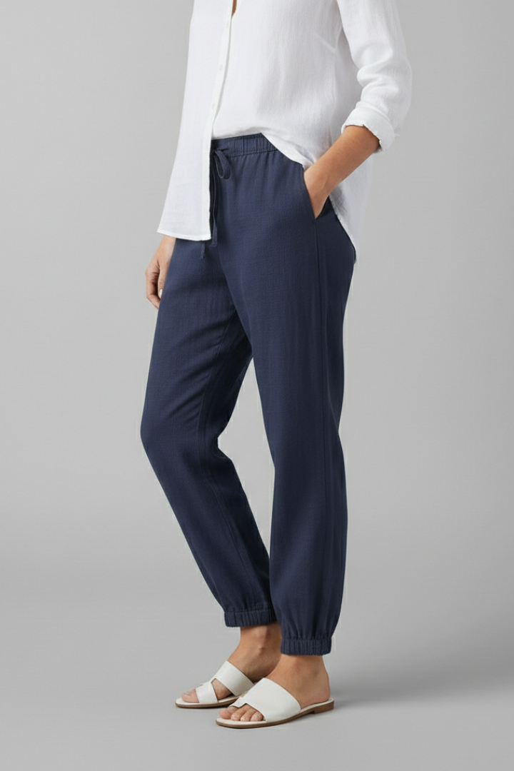 Women’s Trousers with Drawstring Waist and Side Pockets