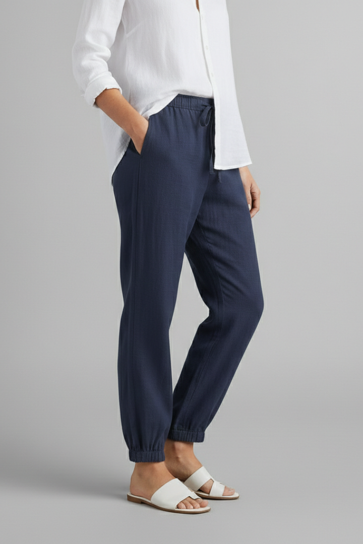 Women’s Trousers with Drawstring Waist and Side Pockets