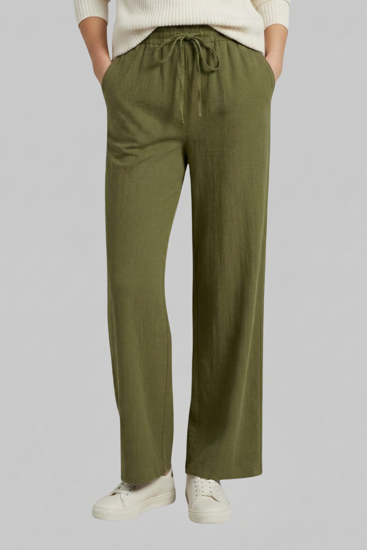 Women’s Trousers with Elastic Waist and Side Pockets
