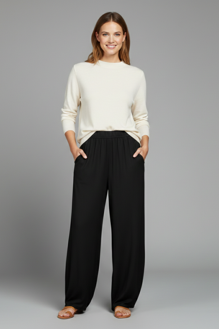 Women’s Trousers with Elastic Waist and Side Pockets