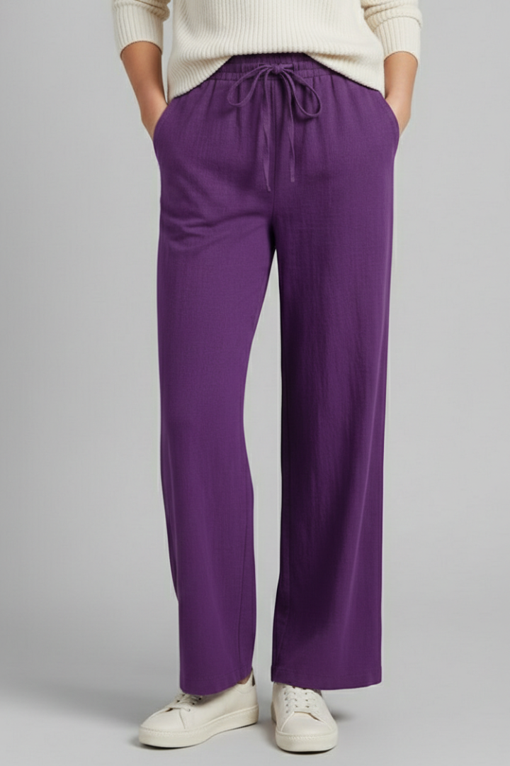 Women’s Trousers with Elastic Waist and Side Pockets