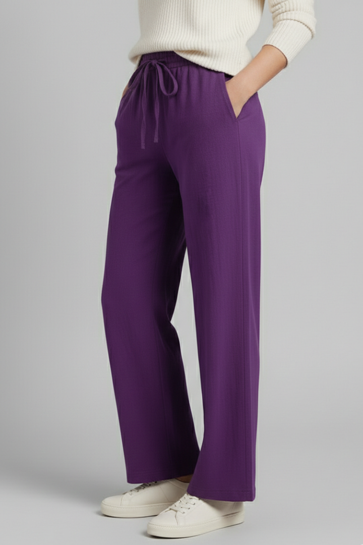 Women’s Trousers with Elastic Waist and Side Pockets