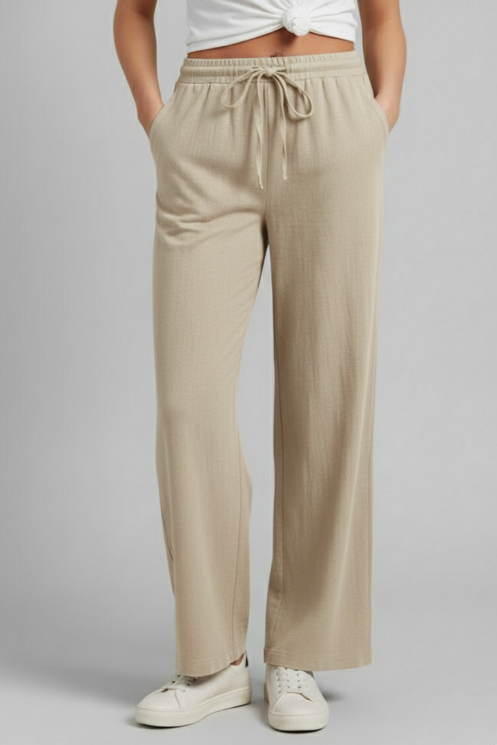 Women’s Trousers with Elastic Waist and Side Pockets