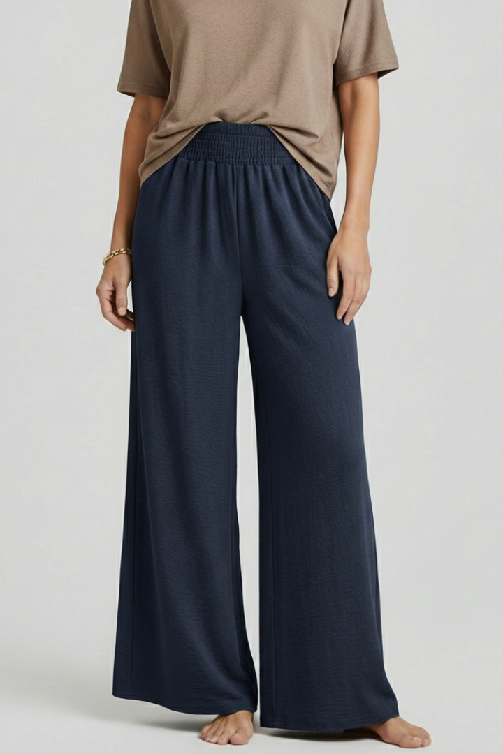 Women’s Trousers with Elastic Waist and Wide Legs
