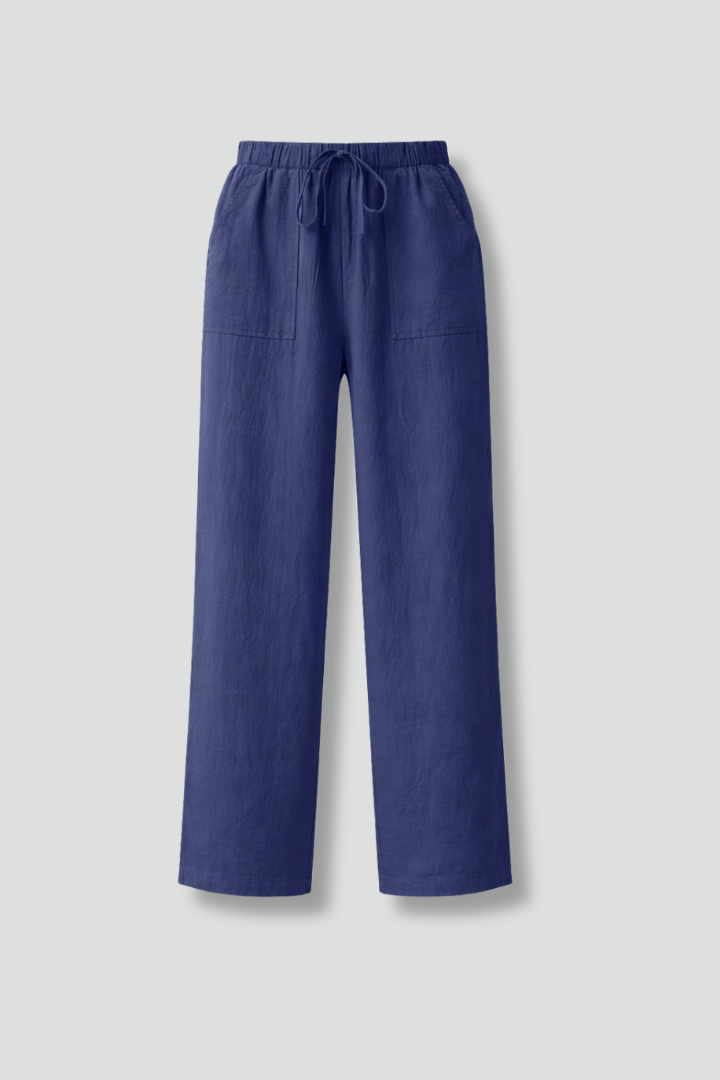 Women’s Trousers with Elastic Waistband and Patch Pockets