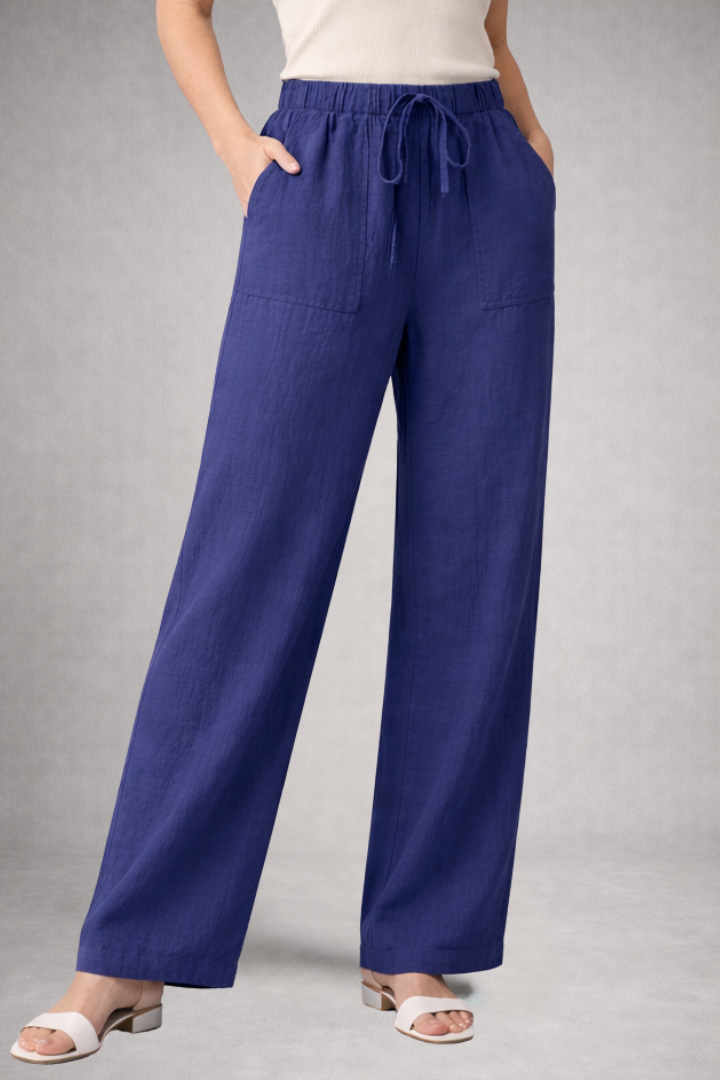Women’s Trousers with Elastic Waistband and Patch Pockets