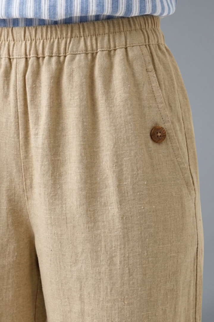 Women’s Trousers with Elastic Waistband and Side Pockets