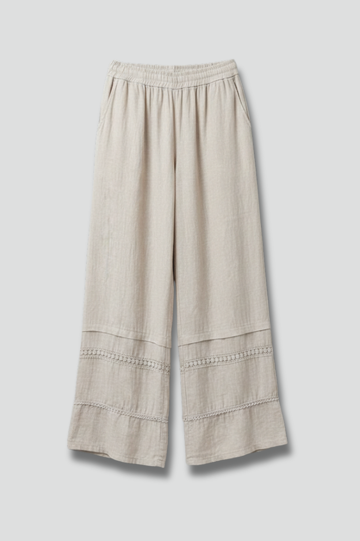 Women’s Trousers with Elastic Waistband and Wide Legs