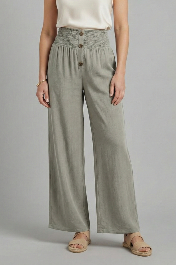 Women’s Trousers with High Waist and Wide Legs