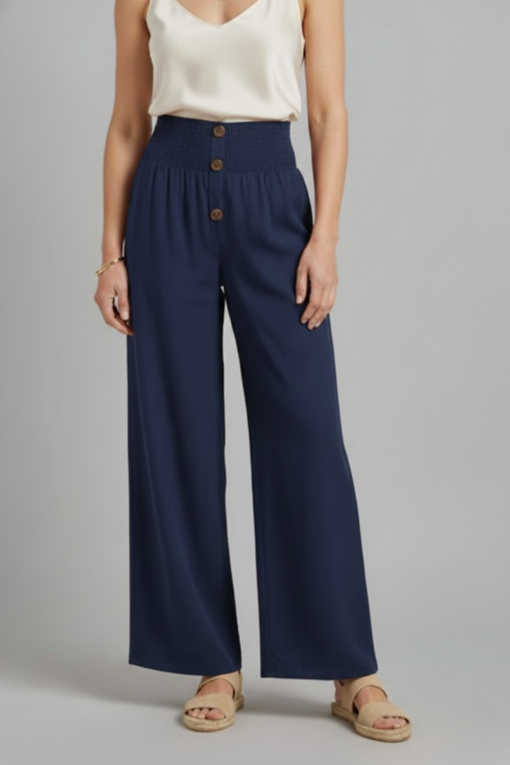 Women’s Trousers with High Waist and Wide Legs