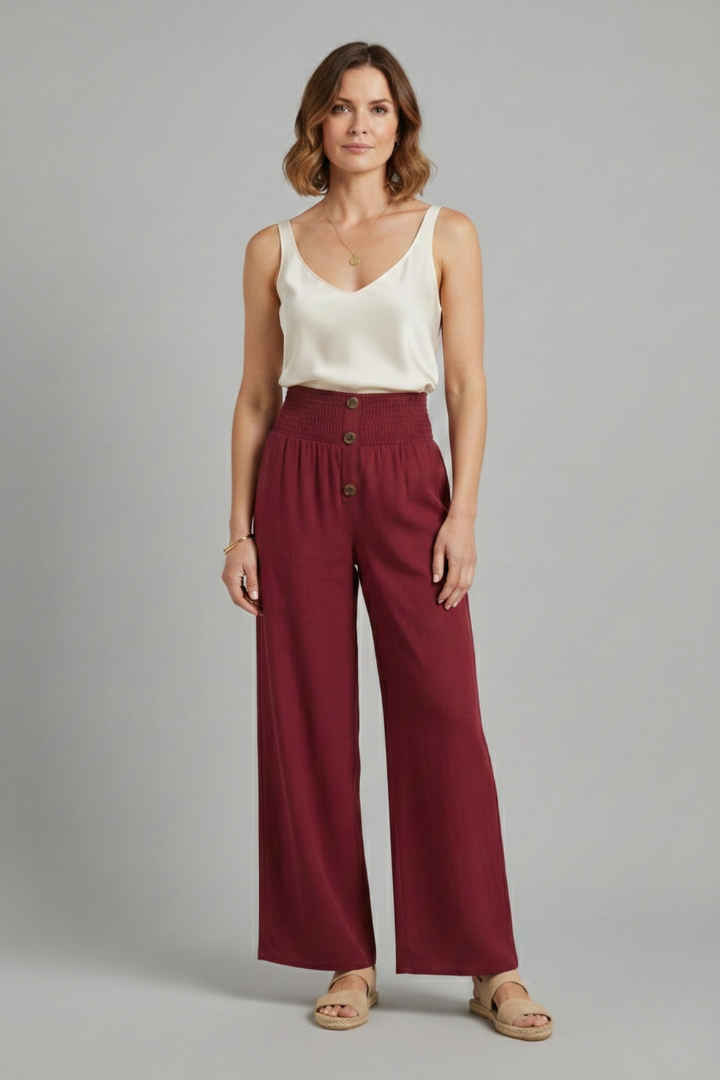 Women’s Trousers with High Waist and Wide Legs