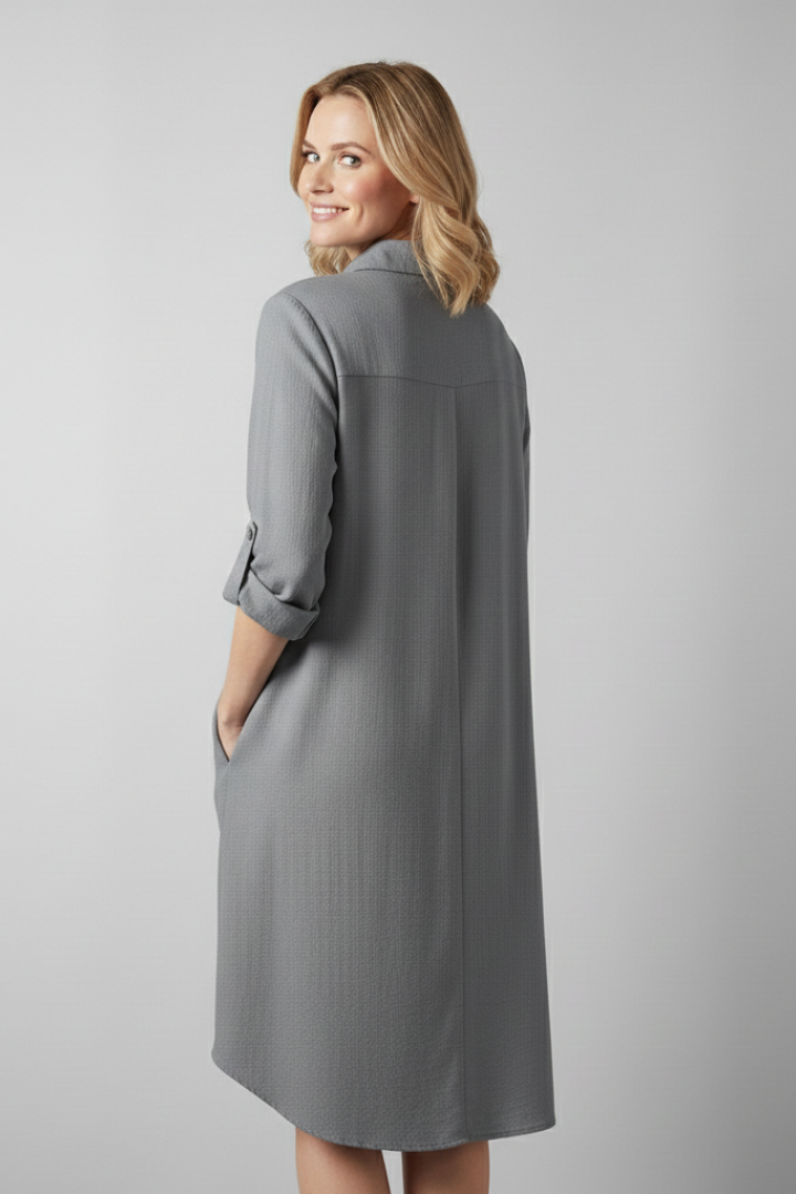 Women’s Tunic Blouse with Collar and Button Fastening