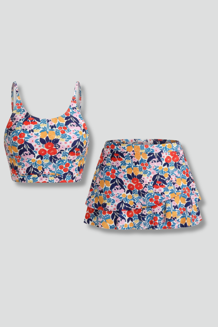Women’s Two-Piece Set with Strap Top and Skirt