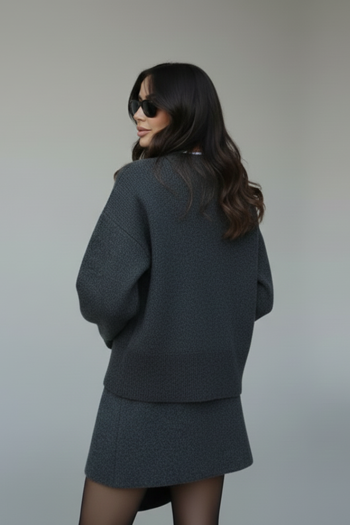 Women’s Two-Piece Set with Sweater and Skirt