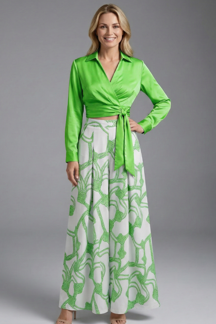 Women’s Two Piece Set with Long Sleeve Crop Top and Maxi Skirt