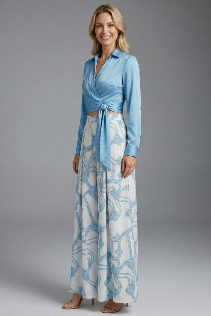 Women’s Two Piece Set with Long Sleeve Crop Top and Maxi Skirt
