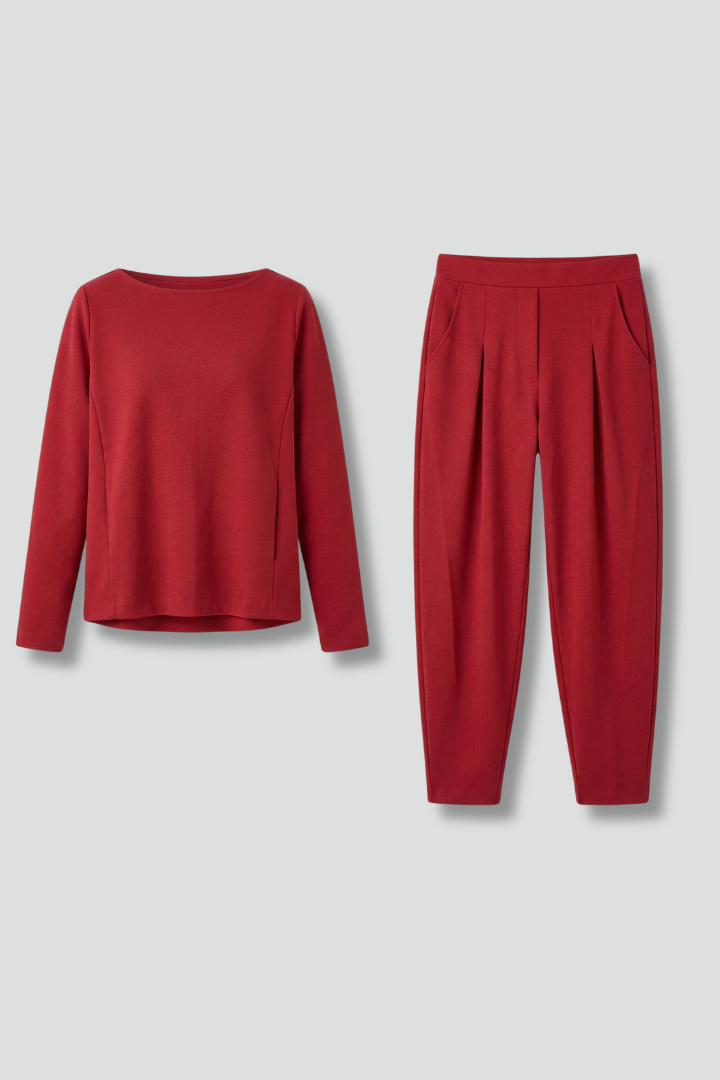 Women’s Two Piece Set with Long Sleeves and Elastic Waist