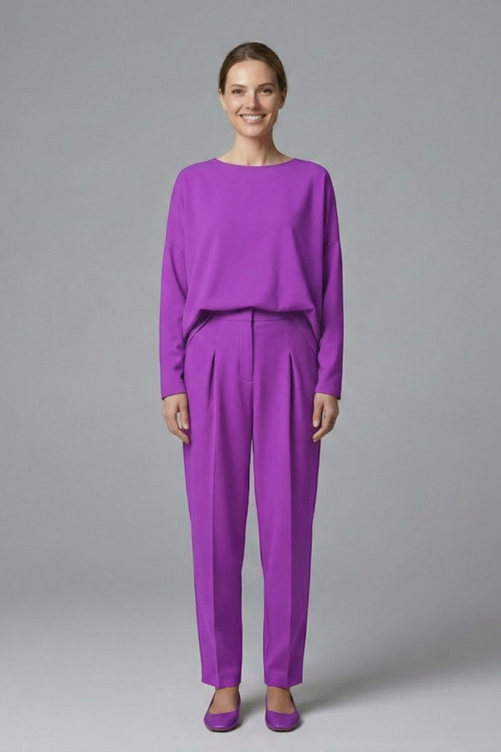 Women’s Two Piece Set with Long Sleeves and Elastic Waist